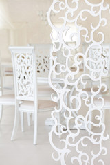 Tables set for meal