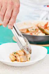 professional chef garnish dish