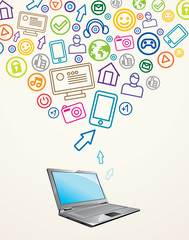 abstract background with laptop