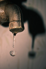water drop from tap