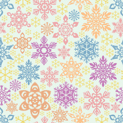 Seamless snowflakes pattern