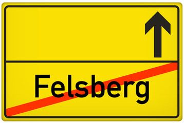 Ortsausgangsschild Felsberg