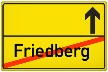 Obraz premium Ortsausgangsschild Friedberg