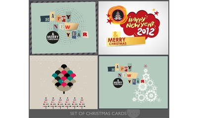 Obraz premium Set of Christmas cards 2012