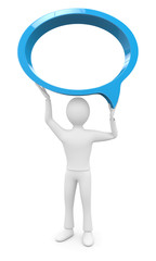 Personnage 3d et bulle