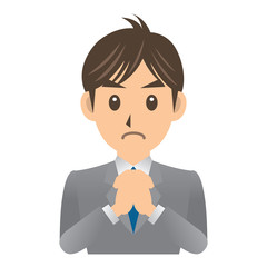 ビジネスマン A 表情3 祈る