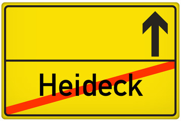 Ortsausgangsschild Heideck