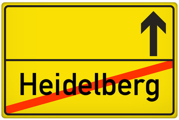 Fototapeta premium Ortsausgangsschild Heidelberg