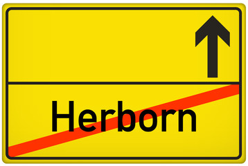 Ortsausgangsschild Herborn