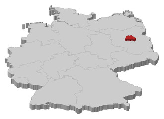 Map of Germany, Berlin highlighted
