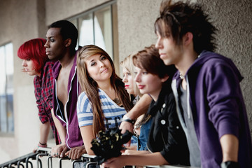 Attractive young punk girl poses