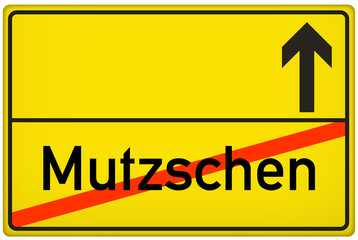 Ortsausgangsschild Mutzschen