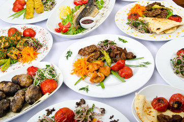 Meals served on a party table
