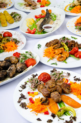 Meals served on a party table