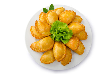 Patties stuffed with meat in the plate