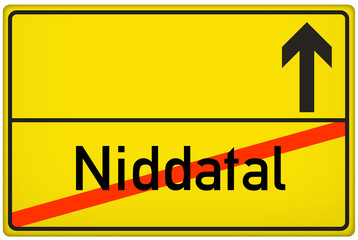 Ortsausgangsschild Stadt Niddatal