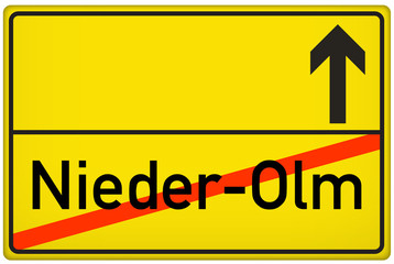 Ortsausgangsschild Stadt Nieder-Olm