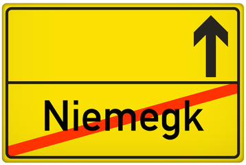 Obraz premium Ortsausgangsschild Stadt Niemegk