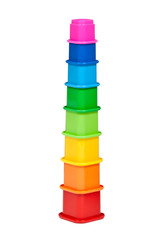 plastic multi-colored children's pyramid