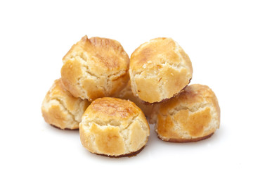 Cashew cakes (Hong Kong style) Isolated on white background