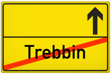 Obraz premium Ortsausgangsschild Stadt Trebbin