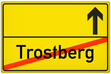 Obraz premium Ortsausgangsschild Stadt Trostberg
