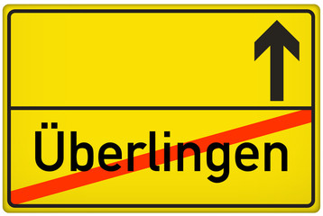 Ortsausgangsschild Stadt Überlingen