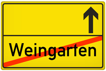 Ortsausgangsschild Stadt Weingarten