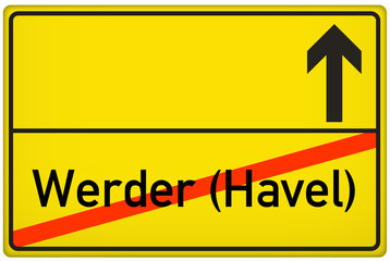 Ortsausgangsschild Stadt Werder (Havel)