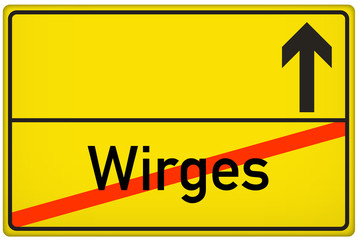 Ortsausgangsschild Stadt Wirges