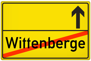 Ortsausgangsschild Stadt Wittenberge