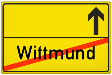 Obraz premium Ortsausgangsschild Stadt Wittmund