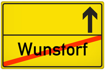Ortsausgangsschild Stadt Wunstorf