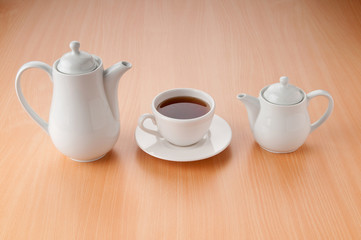 Fototapeta na wymiar Tea on the wooden table