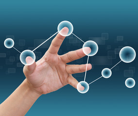 Hand touching flow of buttons