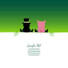 Card Sitting Chimney Sweeper & Pig