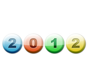 2012 New year colorful buttons