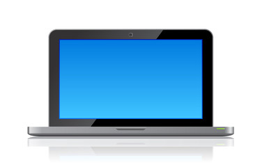Laptop front view vector: clean copyspace on screen
