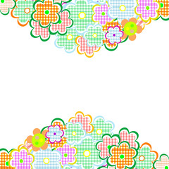 Beautiful Flowers Border. Floral design isolated on white