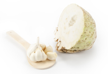 celery root and garlic