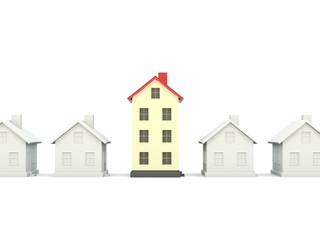 Houses isolated on white