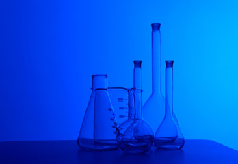 Chemistry laboratory equipment and glass tubes