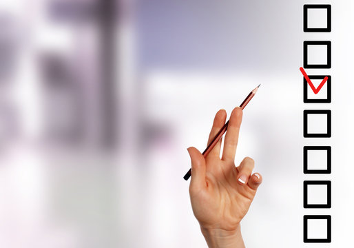 Check list with red mark