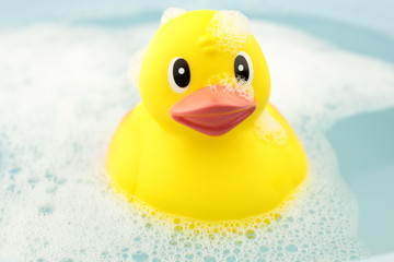 Bath time and rubber duck