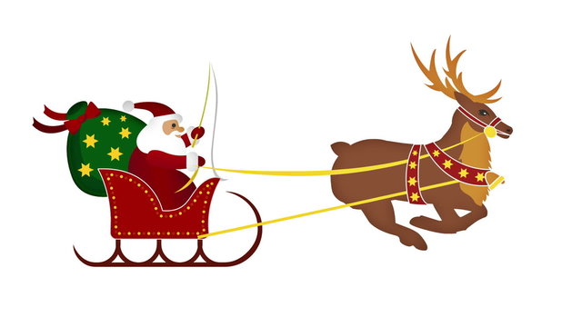 Santa comes in loop with alpha animation