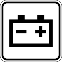 Fototapeta premium Batterie Sammelstelle Schild Zeichen Symbol