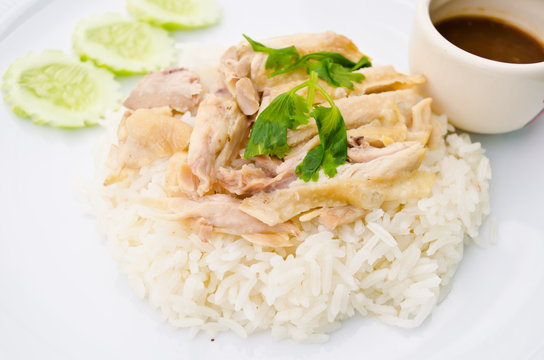 rice steamed with chicken soup at Thailand