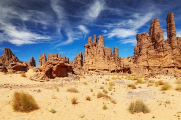 Rucksack Wüste Sahara, Tassili N& 39 Ajjer, Algerien © Dmitry Pichugin