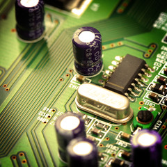 electronic circuit close-up. Macro background
