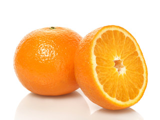 tangerines on white background